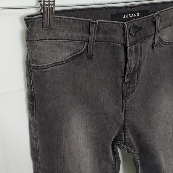 J BRAND Grey Dark Wash Mid-Rise Skinny Leg Jeans Size 26 - Picture 4 of 11